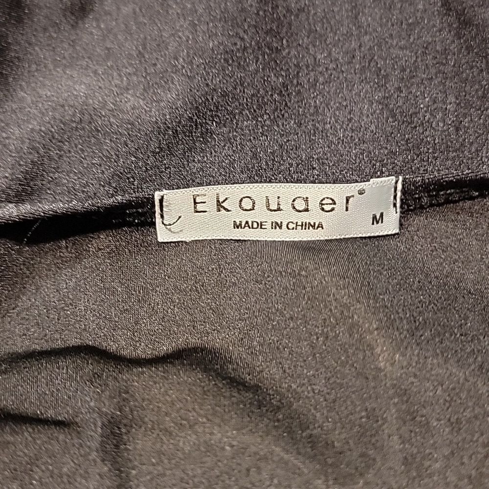 Ekouer Black V-neck Strappy Crossback One-piece Swimsuit - Picture 13 of 16